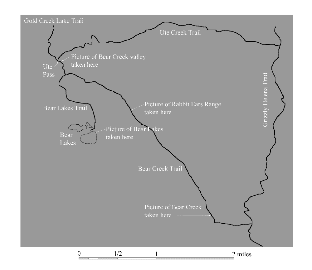 Bear Creek and Bear Lakes Trail map