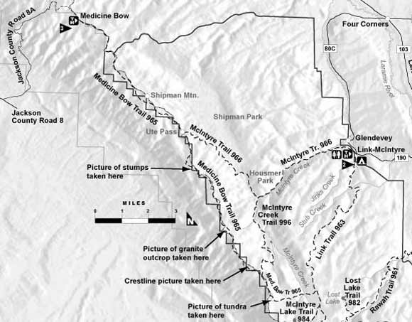 Medicine Bow Trail map